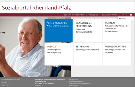 Screenshot-Startseite-Sozialportal-Individualentwicklung