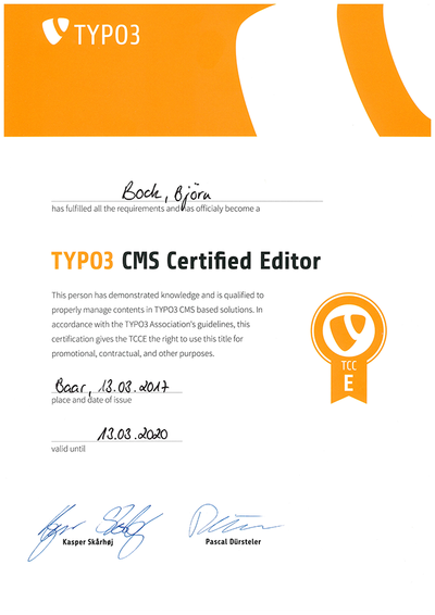 TYPO3 Certified Editor